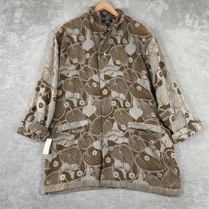 Vivienne Tam East Wind Code Jacket Womens 2 Brown Tapestry Floral Vintage 90s